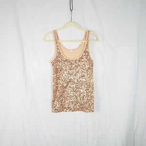 J.crew salmon sequin tank top size S